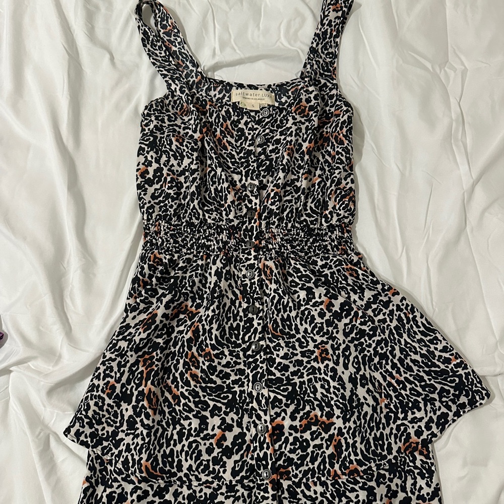 Saltwater LUXE Black and White Animal Print Top